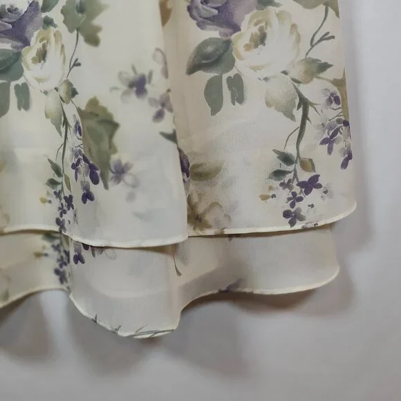 Scarlett Women's Size 6 Floral Polyester Beige Sleeveless Mini Dress - Picture 4 of 12